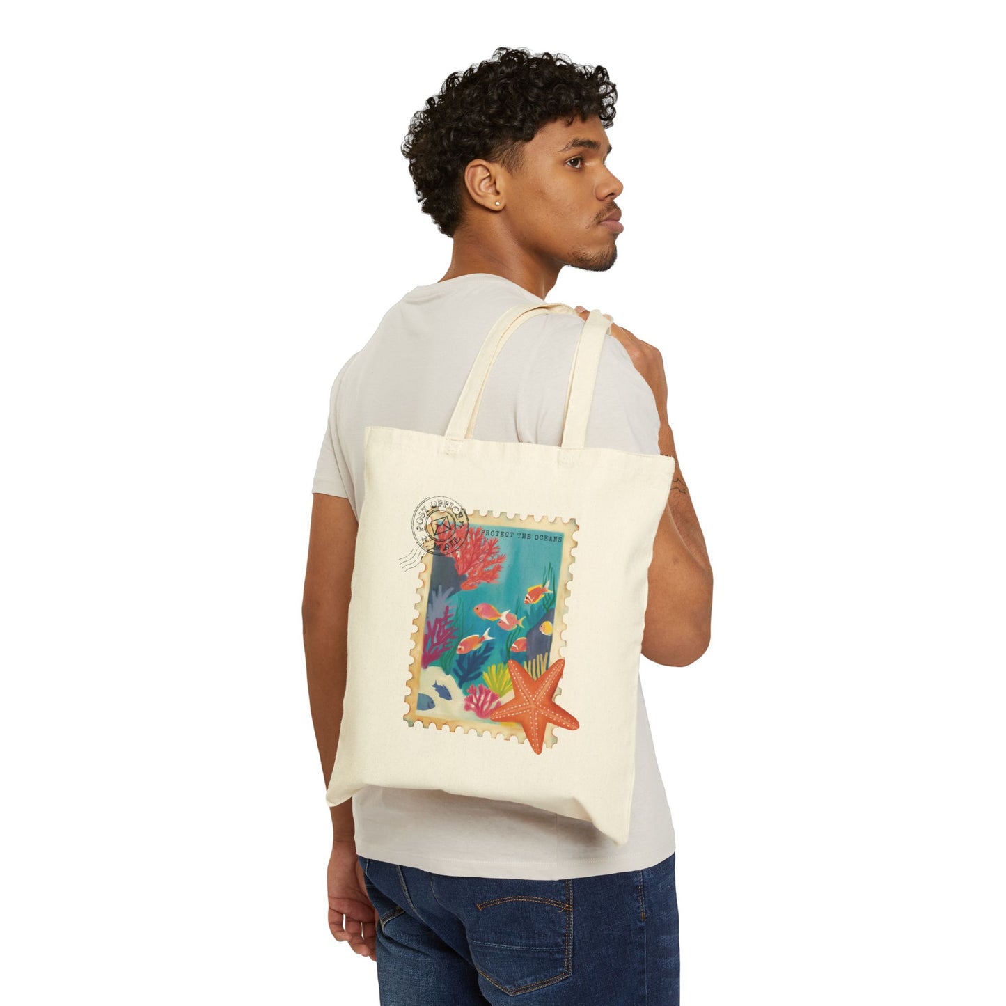 Protector of Oceans canvas tote bag