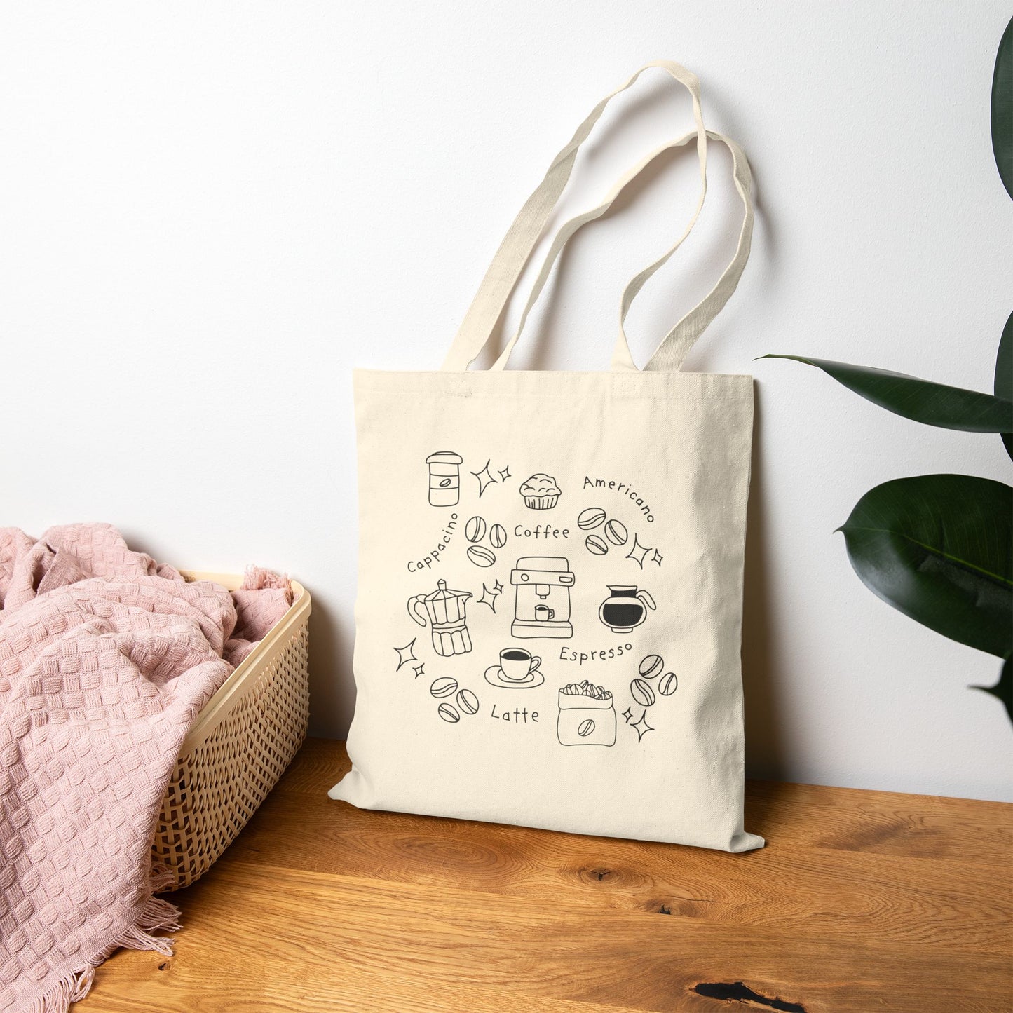 Coffee Doodle Tote Bag