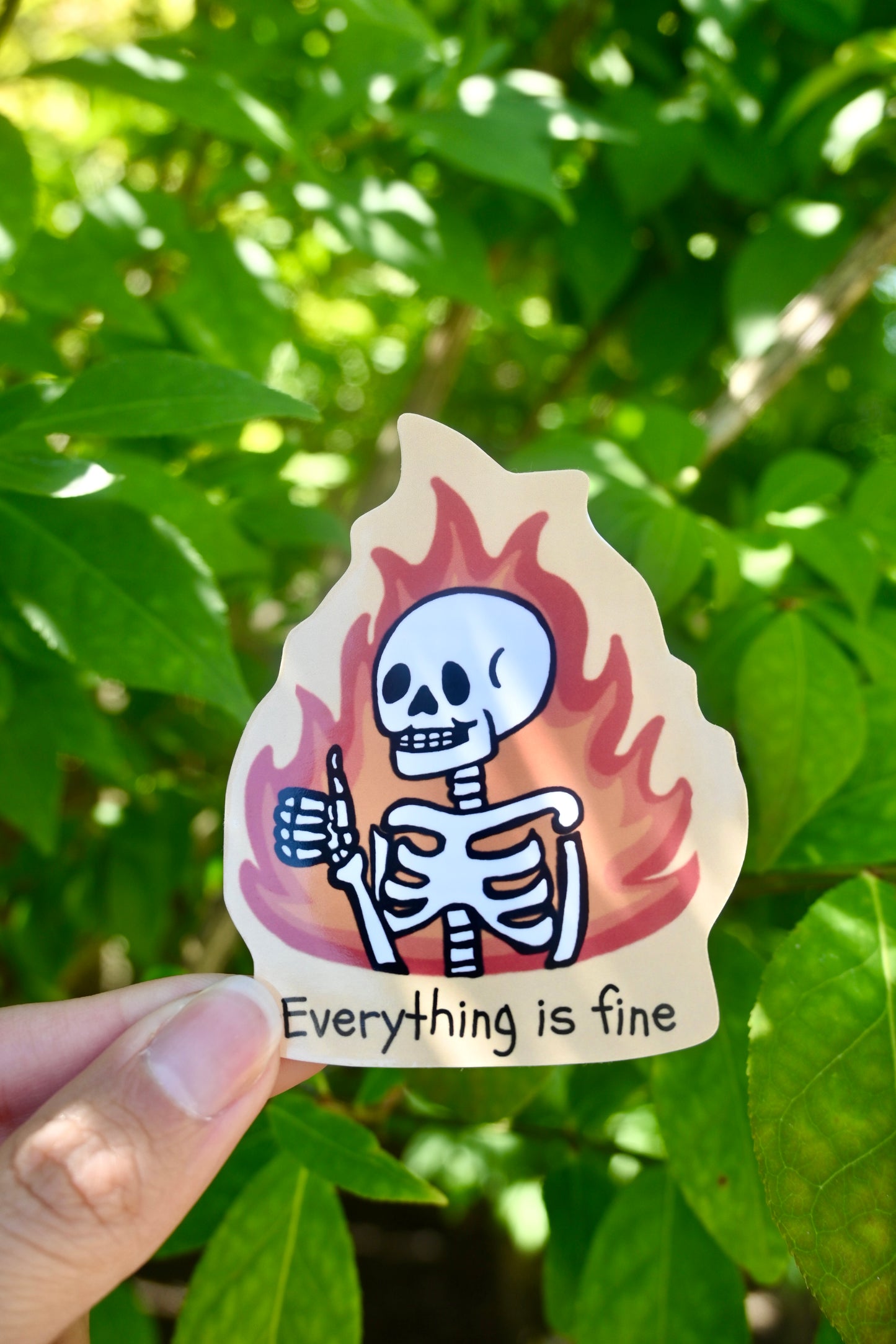 'Everything is fine' skeleton sticker