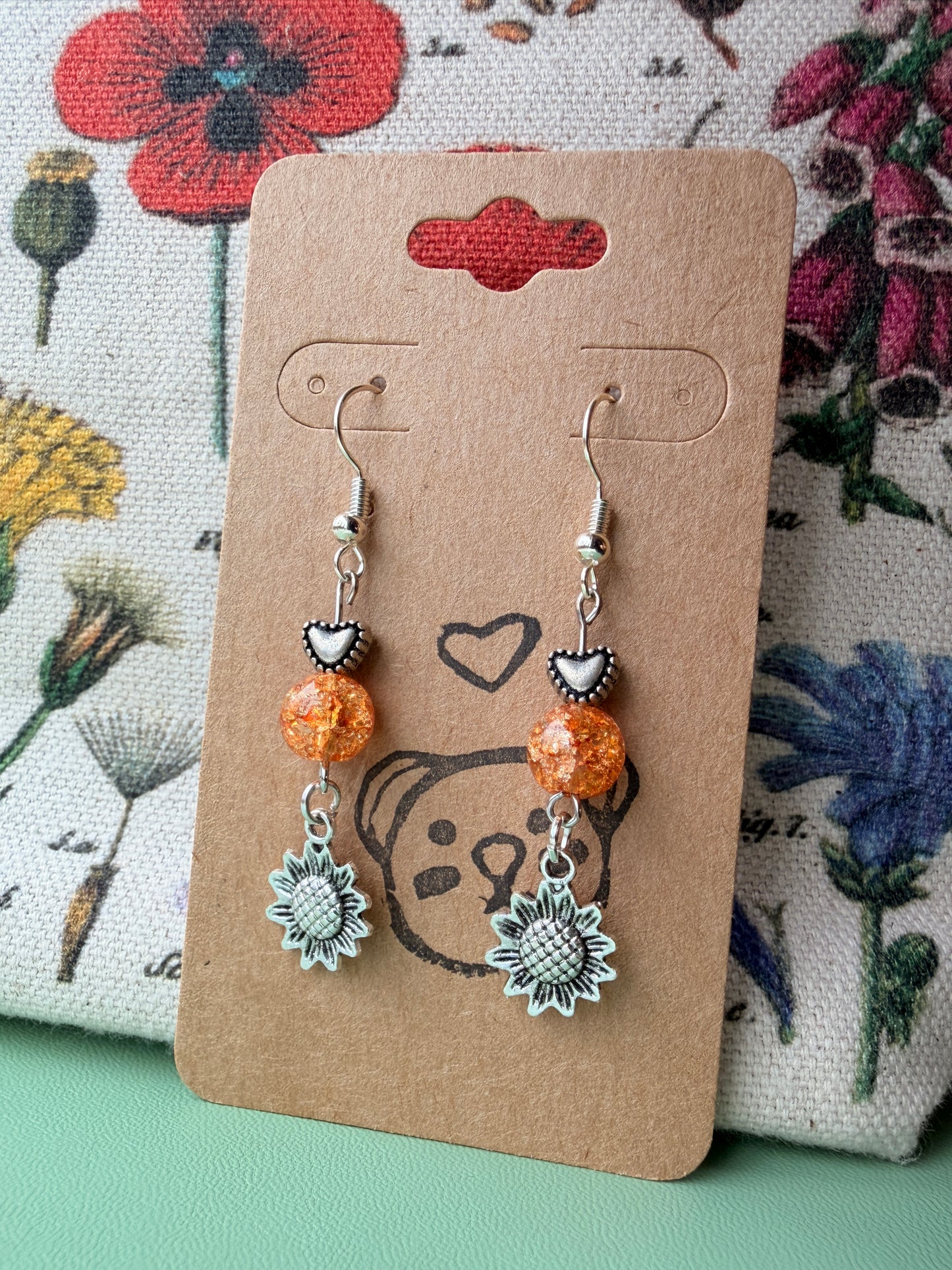 Golden Hour Sunflower Earrings