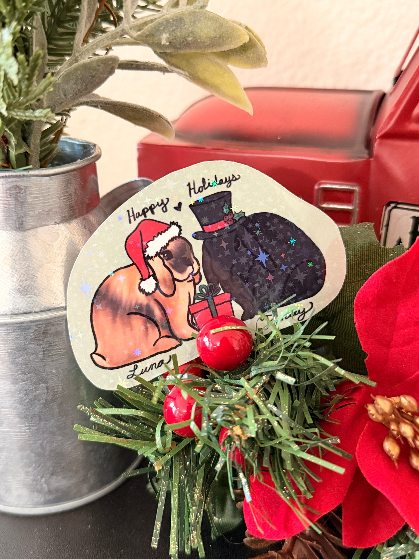 Christmas Bunny Sticker