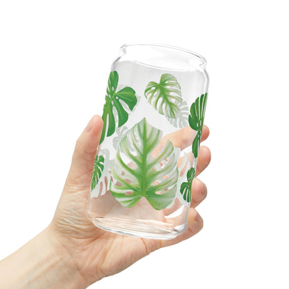 Monstera Plant Sipper Glass