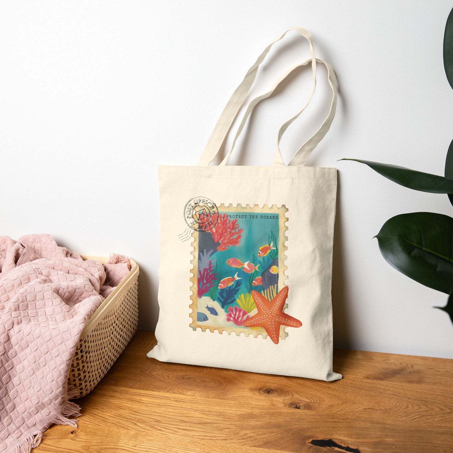 Protector of Oceans canvas tote bag