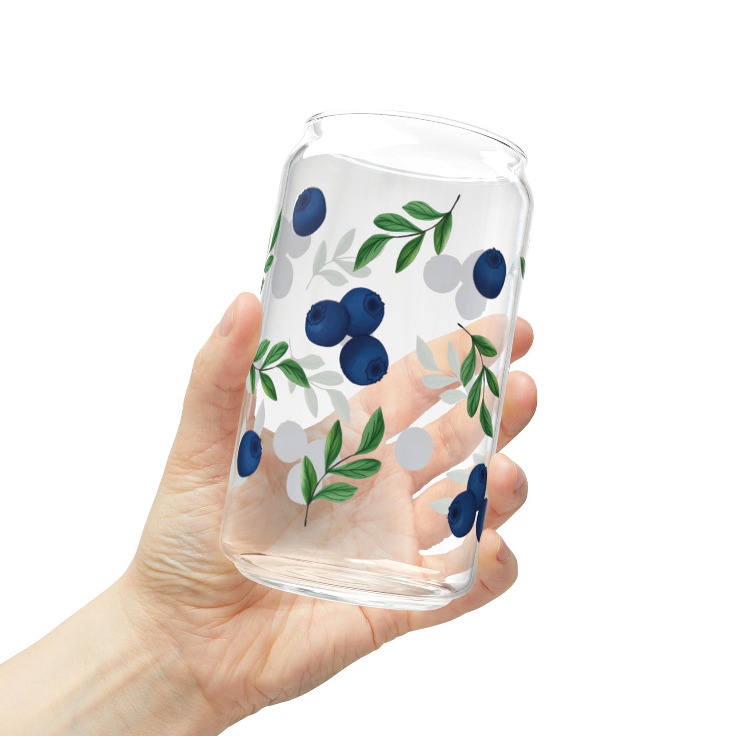 Cute Blueberry 16oz Glass Sipper