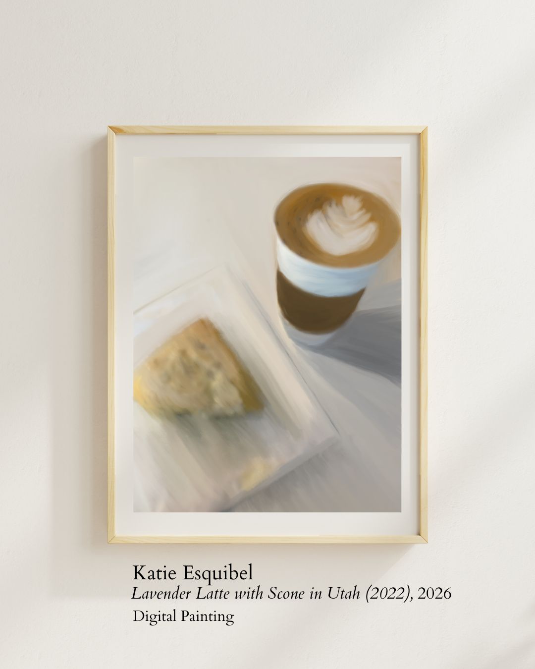 Coffee Art Print- "Lavender Latte with Scone in Utah (2022)"