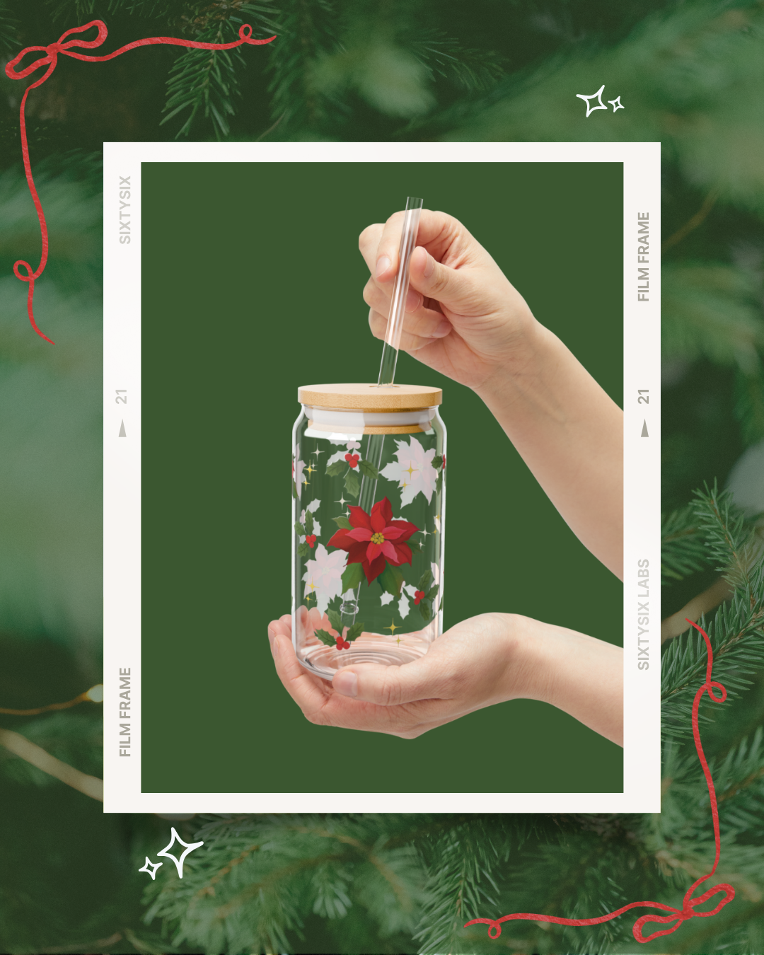 Holiday Sipper Glass, 16oz