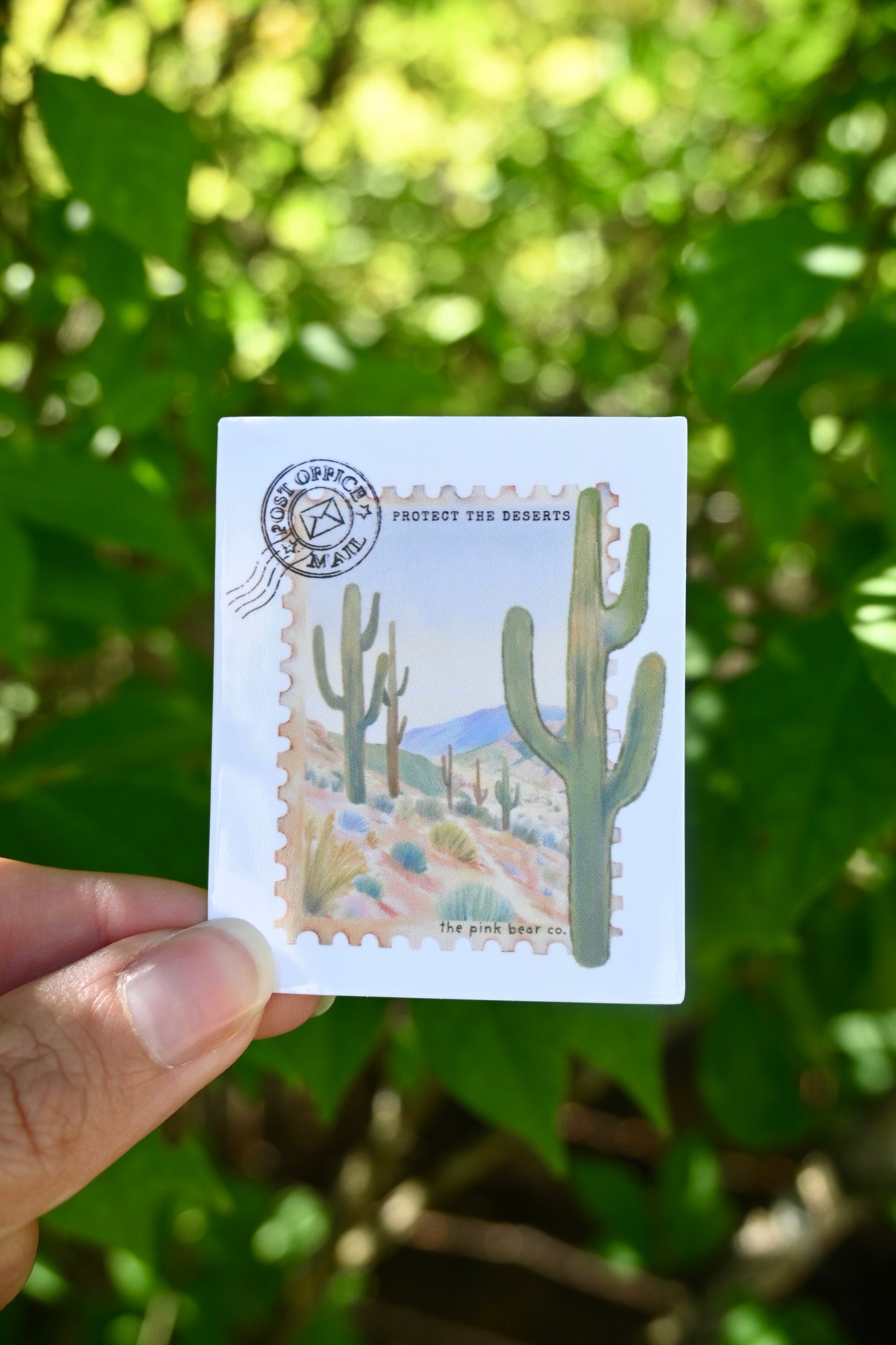 'Protect the desert' postage stamp sticker