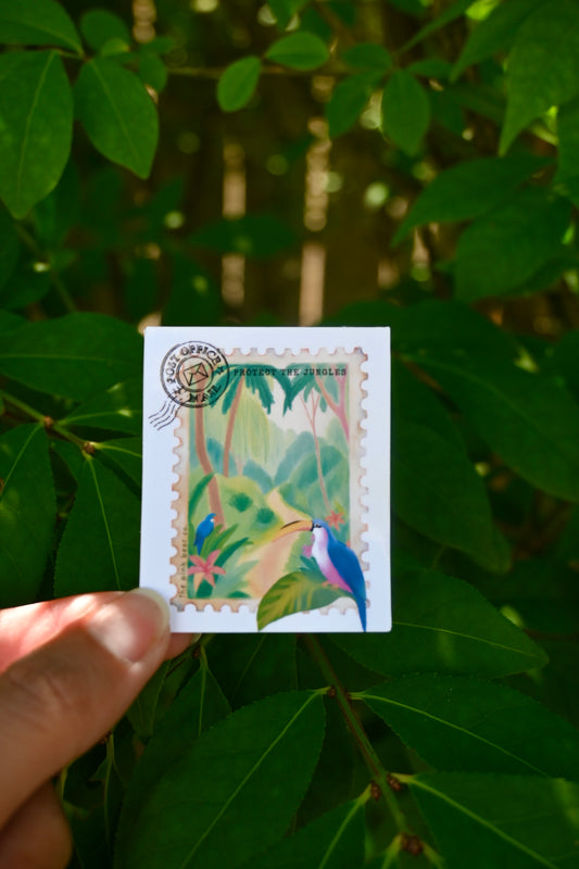 'Protect the Jungle' Postage stamp sticker