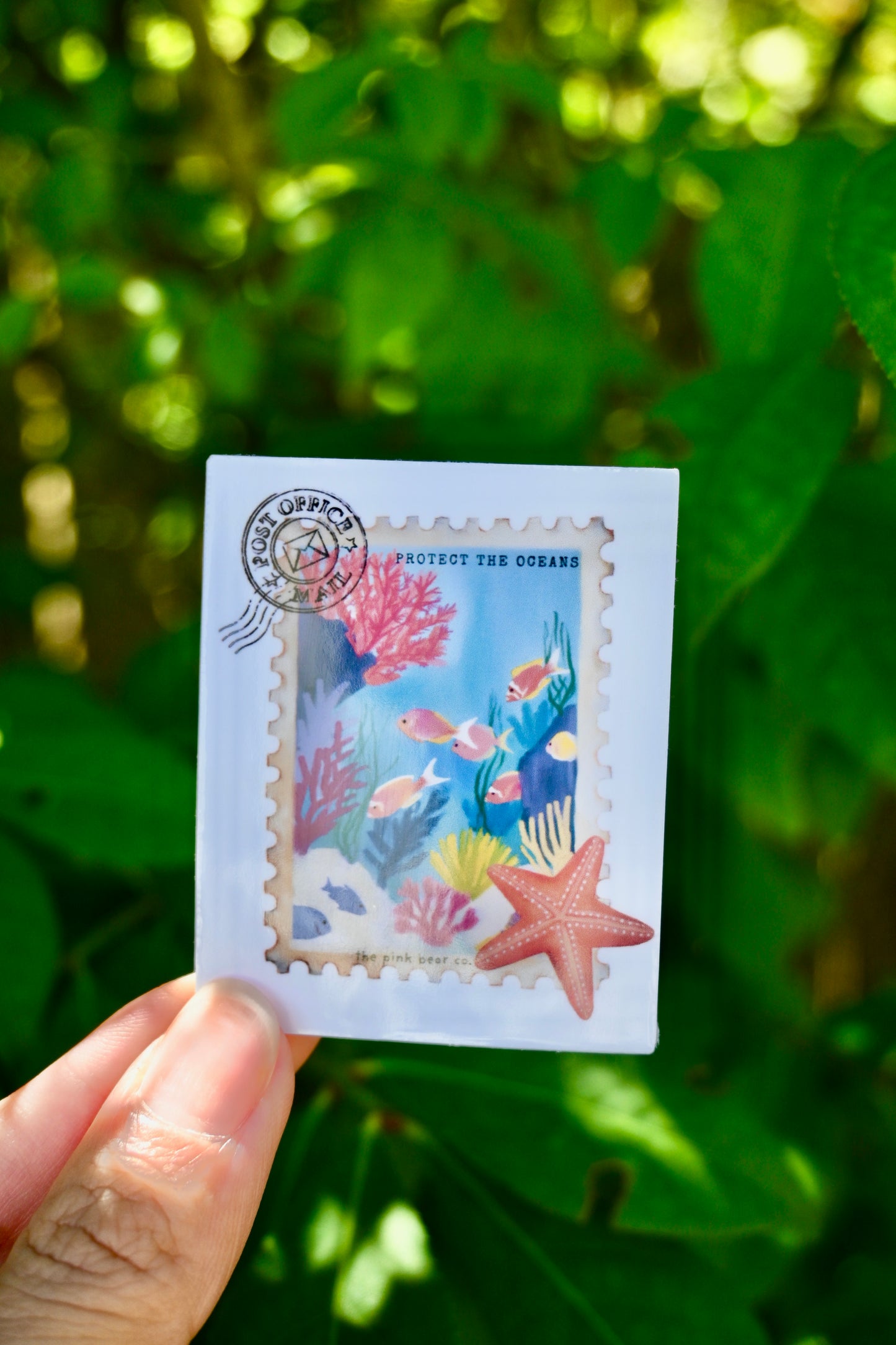 'Protect the Oceans' Postage stamp sticker