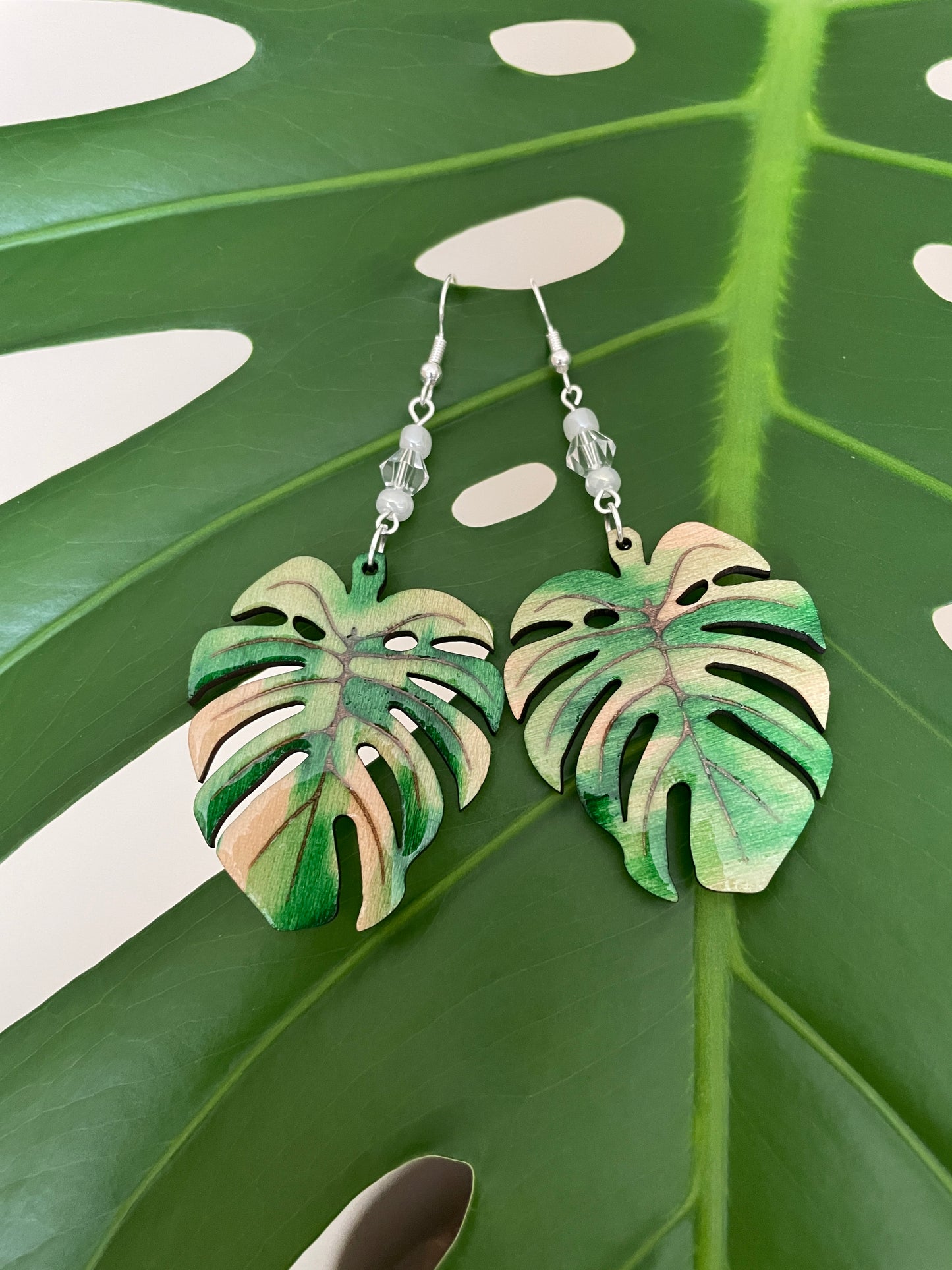 Monstera Plant Earrings