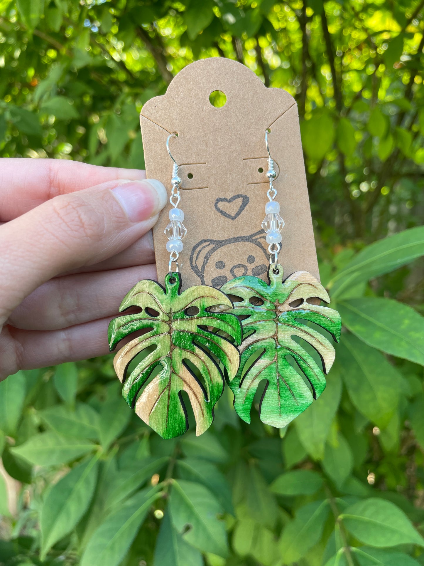 Monstera Plant Earrings